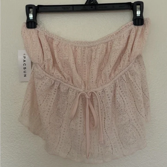 PacSun Pink Lace Strapless Top - Picture 1 of 6